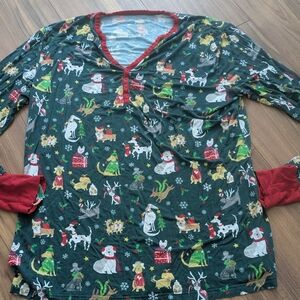 Little Sleepies Holiday Hounds Women's Top Medium